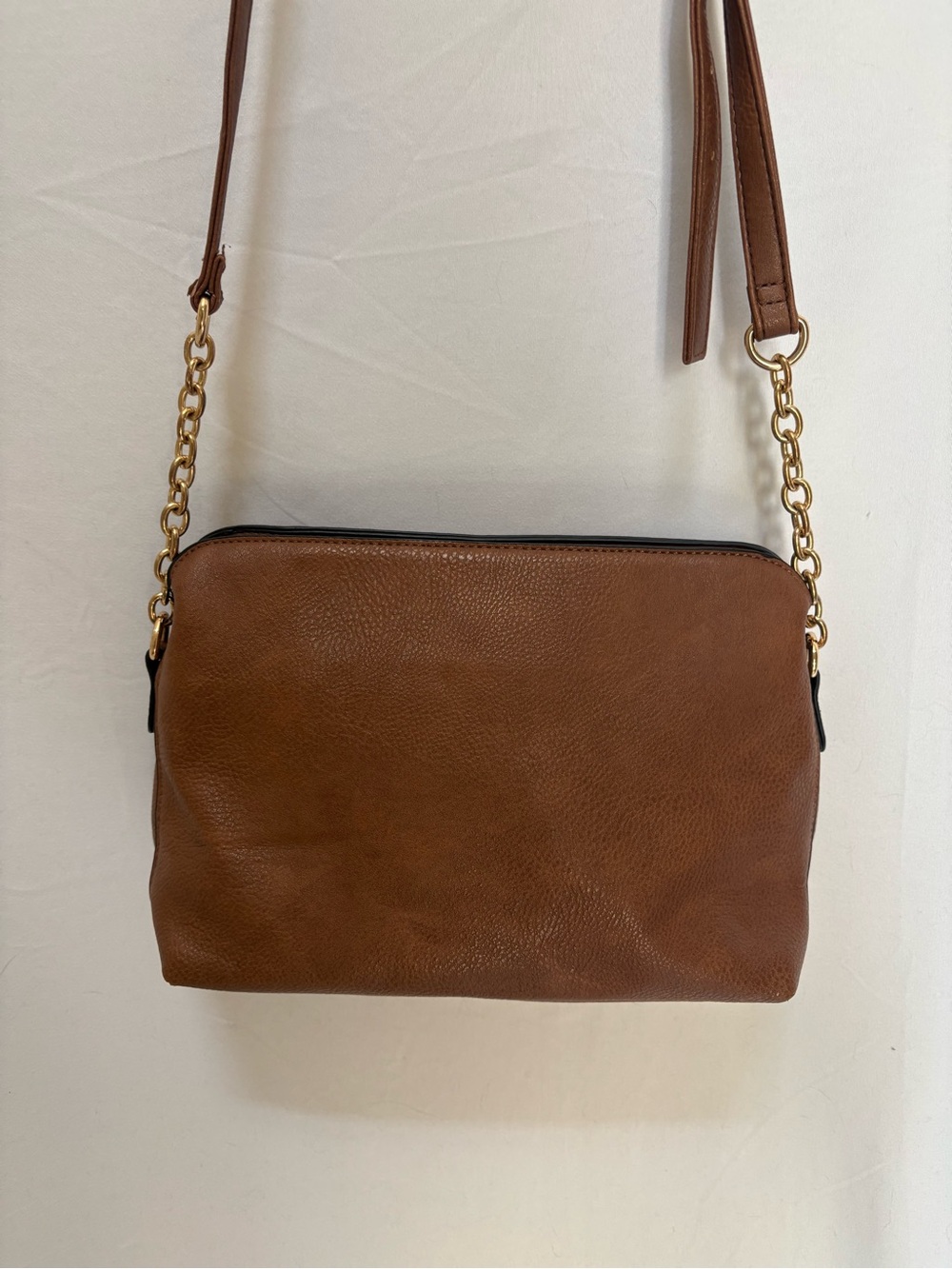 Brown and Gold Crossbody Bag - Classic Women's Shoulder Bag - Mathew + Julian